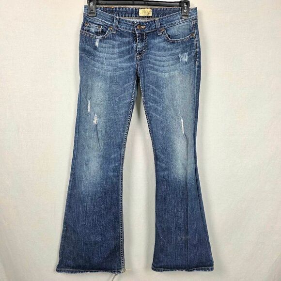 BKE Denim Star Stretch Bootcut Jeans 29x31.5 Distressed - Picture 3 of 12